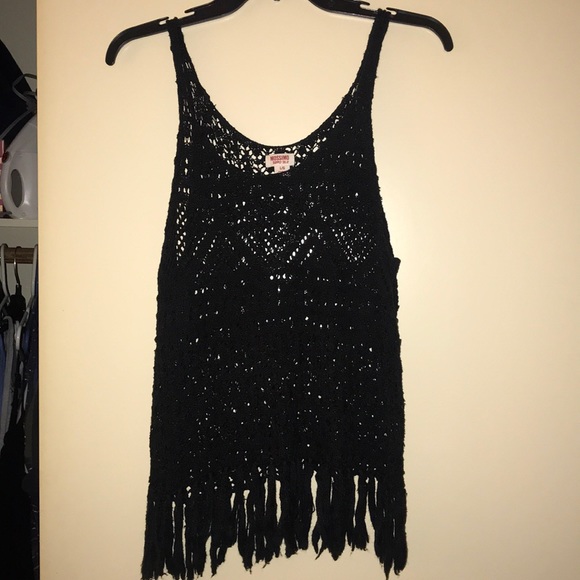 Mossimo Supply Co. Tops - Mossimo Crocheted Black Festival Top